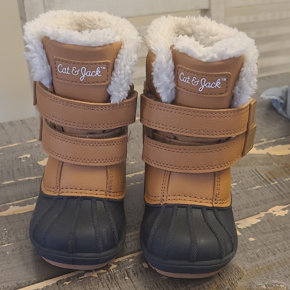 Cat & Jack Tan and Black Kids' Boots